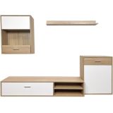 Meyvaser, Conjunto de muebles de salón 220 cm Color cambrian y blanco, muebles de salón.