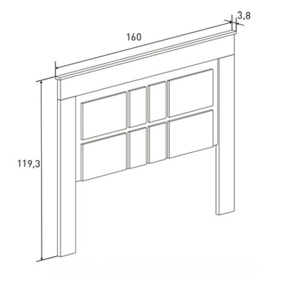Pack de Dormitorio con Cabecero de 160 x 120 cm + 2 Mesitas de Noche + Cómoda | Color Cañón